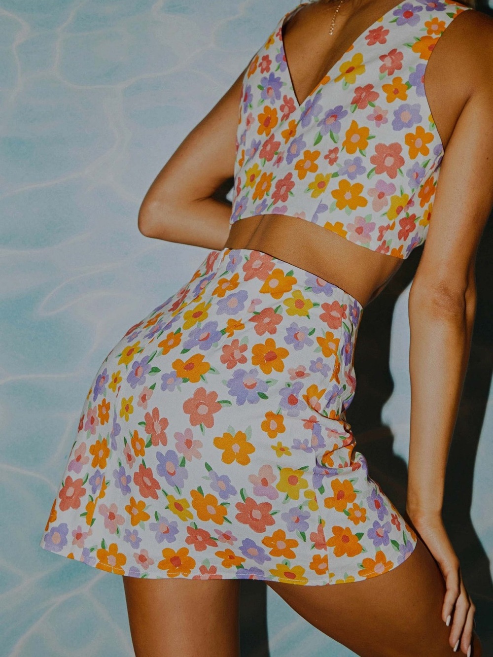 Peppermayo Spring Days Linen Mini Skirt- Blooming - Picture 5 of 15